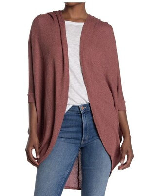 #ad Abound Lightweight Open Front Dolman Sleeve Cocoon Cardigan Brown Spice XS $15.00