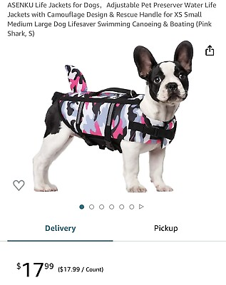 #ad Dog Life Jacket Ripstop Pet Floatation Vest Saver Swimsuit Preserver medium $10.00