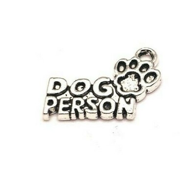 #ad 4 20 or 50 BULK pcs Silver Dog Person Charm US Seller AS830 $12.95
