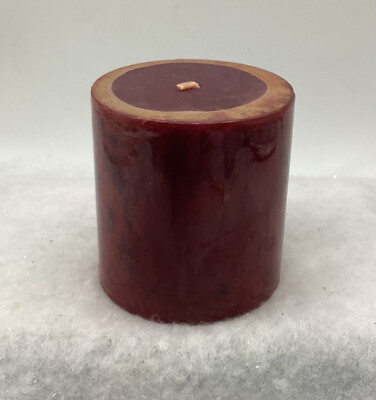 #ad Blyth Homescents Vintage Unscented 3” Pillar Candle Red Brown New $5.99