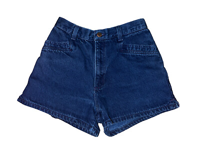 #ad Vintage Bonjour Shorts High Waist Mom Blue Denim Jean Womens 9 10 Juniors $17.50