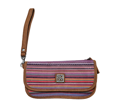 #ad Roxy Purple Multicolor Striped Small Women Wallet Boho Retro Wristlet $8.46
