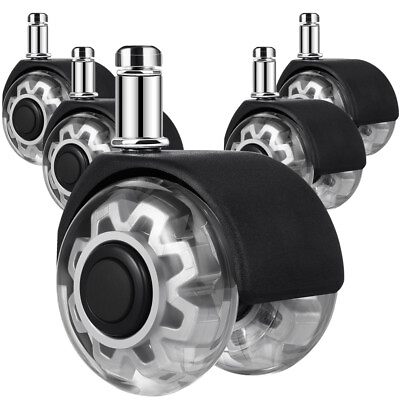 #ad 5pcs Universal Chair Casters Office Chair Wheels Replacement Heavy Duty Casters $35.71