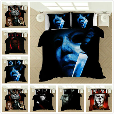 #ad Horror Michael Myers 3D Bedding Set 2 3PCS Duvet Cover amp; Pillowcase s Gift AU2F AU $50.00