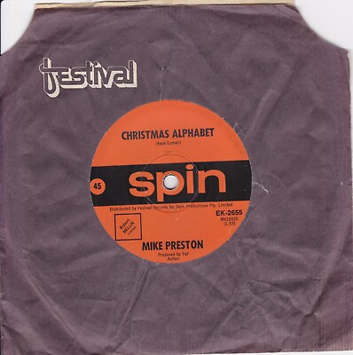 #ad MIKE PRESTON CHRISTMAS ALPHABET 7quot; 45 VINYL RECORD 1968 AU $5.99