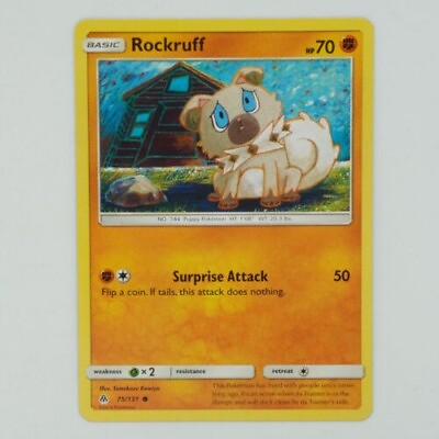 #ad Rockruff 75 131 Common Sun amp; Moon: Forbidden Light Pokemon Card NM MINT $1.49