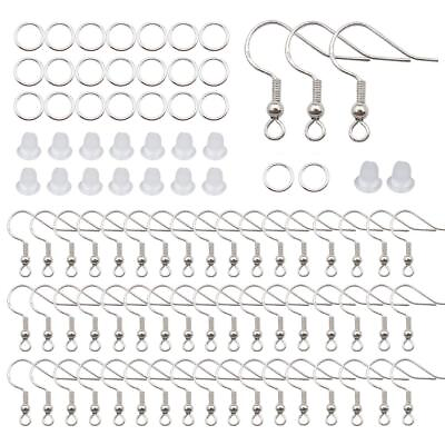 #ad 100PCS 50Pairs 925 Sterling Silver Earring HooksEar Wires Fish 4mm 300pcs $10.17