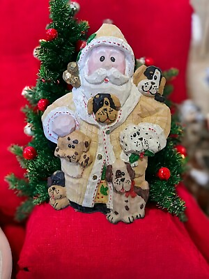 #ad Santa Figure with Puppies Dogs All Over Puppy Loving Santa 7.5quot;x 5quot; $13.91