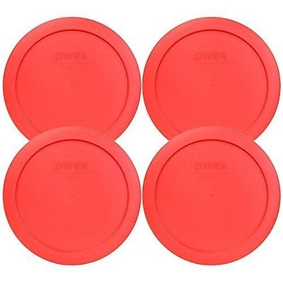 #ad Pyrex 7201 PC 6quot; Red Round Replacement Cover Lid New for 4 Cup Glass Bowl 4PK $11.20
