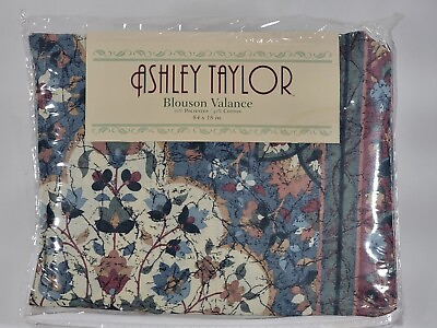 #ad Ashley Taylor Blouson Valance Curtains Color Pattern Stained Glass 84quot; x 18quot; New $22.45