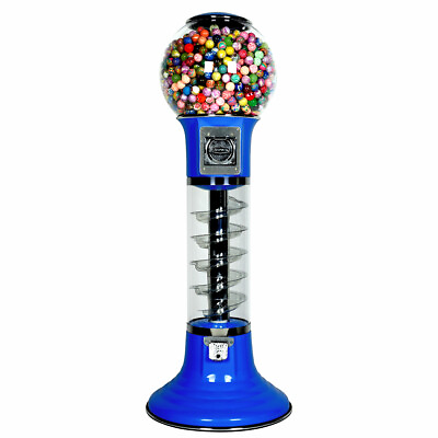 #ad Wiz Kid Spiral Gumball Machine Blue Clear Track Color 50 Cents Coin Mech $919.99