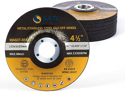 #ad 25 Pack 4.5quot; Cut Off Wheels 4 1 2 x7 8 Cutting Disc Depressed Center Metal Steel $25.99