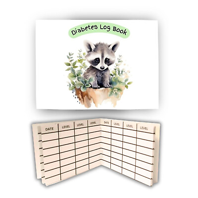 #ad Cute Raccoon Diabetes Log Book $5.99