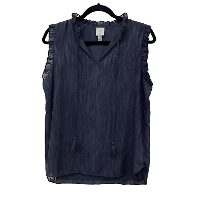 #ad Joie sleeveless gray ruffle collar womens blouse Size: M $19.99