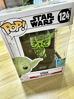 #ad Funko Pop Vinyl: Star Wars Yoda Green Chrome San Diego Comic Con FYE... $13.90
