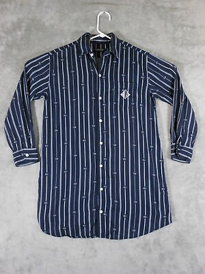 #ad #ad Lauren Ralph Lauren Shirt Men#x27;s Small Button Up Long Sleeve Blue Striped Casual $15.75