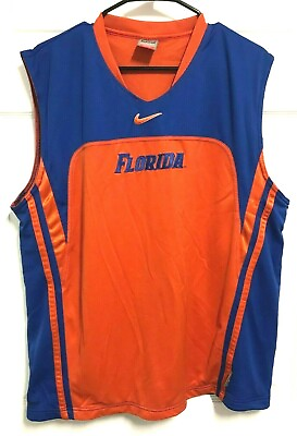 #ad FLORIDA GATORS Men Vintage Orange Blue quot;Elitequot; Sewn Basketball Jersey XL Nike $9.99