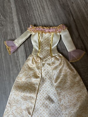 #ad Barbie Princess amp; the Pauper Anneliese Rare Gold White Wedding Dress $40.00