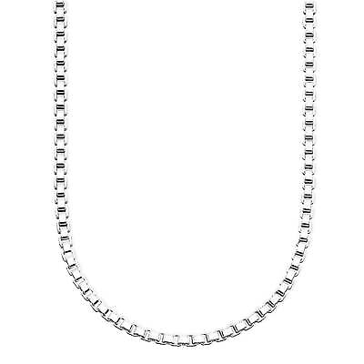 #ad Womens Mens Silver Chain Necklace Italian 925 Silver Box Chain 45 48 50 52 55 cm GBP 97.00