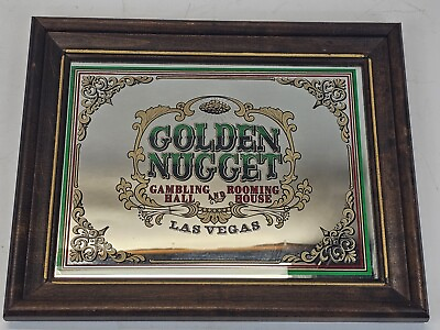 #ad Golden Nugget Casino Gambling Hall Rooming House Vintage 1977 Las Vegas Mirror $199.00