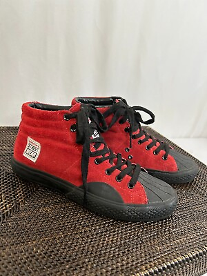 #ad Vision Street Wear Mens Black Red Suede High Top Lace Skateboard Shoes Size 5 37 $49.90