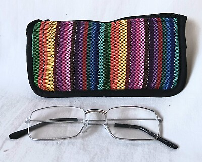 #ad Padded Cotton Glasses Case Handmade Guatemalan Eyeglass Holder Necklace $12.95