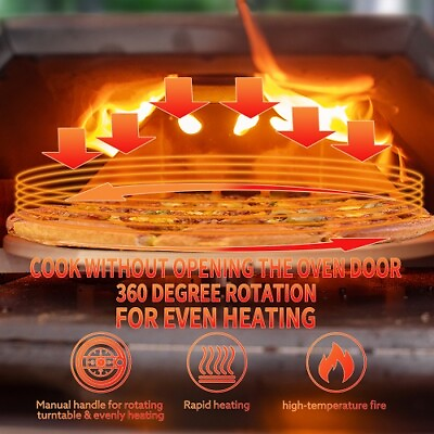 #ad outdoor rotating stainless steel barbecue Semi automatic wood burning pizza oven $269.60