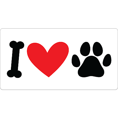 #ad Paw Print Decal 5.75quot;x3quot; Cute Red Heart Dog Mom Decal Waterproof Pet Sticker $7.99