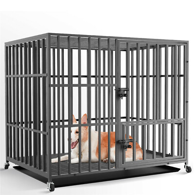L XL XXL Folding Large Dog Cages Pet Manage Fences Crates Box Door Lock Anti bit $219.95