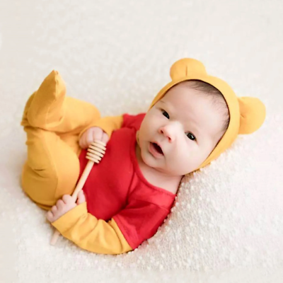 #ad Newborn Winnie the Pooh Photography Outfit Boy Girl Infant Photo Prop Baby Gift $12.00