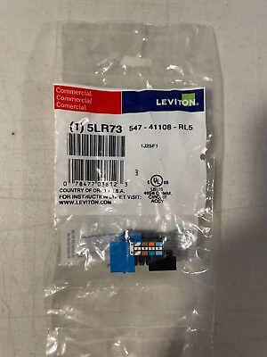 #ad 10 Leviton Keystone Jack Blue Plastic Series QuickPort Cable Type 5LR73 $5.85
