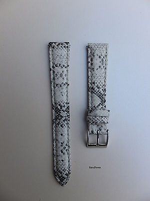 #ad 16mm WHITE BABY PYTHON Grain Genuine Leather interchangeable Watch Band Strap $16.95