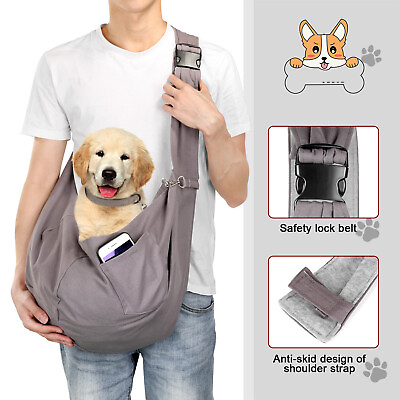 #ad Dog Sling Carrier Bag Mesh Backpack Pet Cat Puppy Travel Shoulder Bag Tote Large $30.39