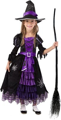 #ad NEW Girls Witch Halloween Dress Up Cosplay Costume Youth Medium $18.73