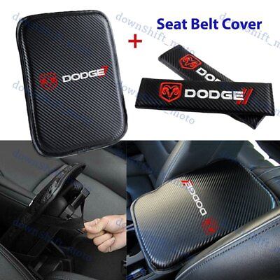 #ad Embroidery For Dodge Car Center Armrest Cushion Mat Pad Cover Combo Set New $19.68