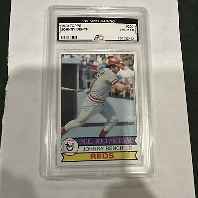 #ad 1979 Topps Johnny Bench FIVE star grading NM MT 8 $12.99