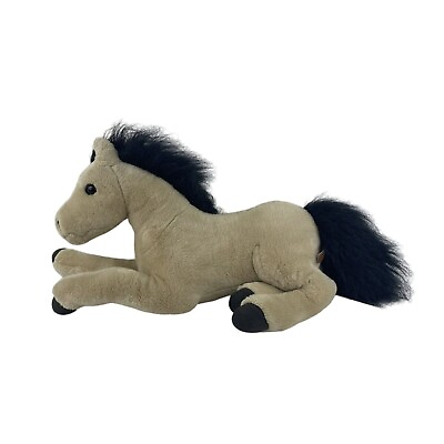 #ad Breyer Horse 22” Plush Cream w Black Mane Tail amp; Hooves Laying Pony Stuffed Toy $33.32