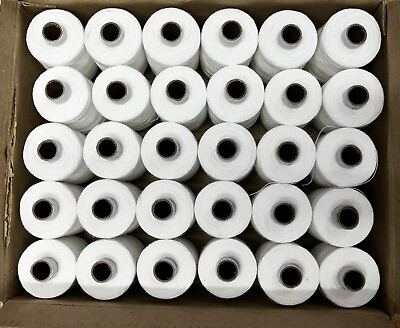 #ad 30 Pcs Set White Color Polyester 3ply Thread Spool Spun Sewing Supplies Quilting $36.00