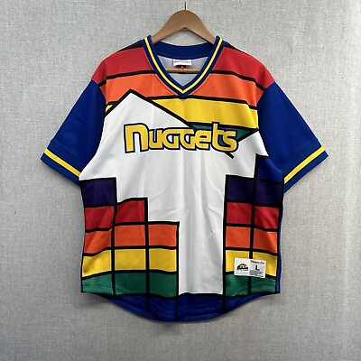 #ad Mitchell amp; Ness Denver Nuggets Jersey Mens Large Short Sleeve Athletic Adult $49.88