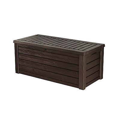 #ad Keter Westwood 150 Gallon Plastic Outdoor Furniture Storage Deck Box Espresso $229.99