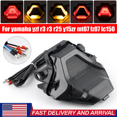 #ad Integrated LED Tail Light Turn Signals For YAMAHA YZF R3 R25 MT07 FZ07 MT03 MT25 $29.58
