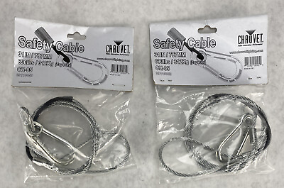 #ad Lot 2 Chauvet 09110059 CH 05 Steel Safety Cable with Carabiner 31quot; 690lbs $17.59