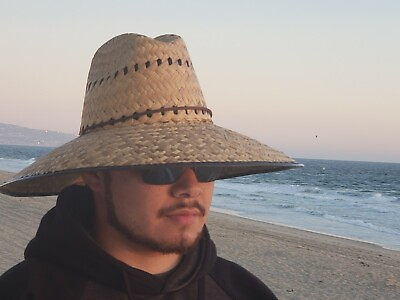 #ad Lifeguard Palm Straw Sun Hat Extra Wide Brim Sombrero W Free Shipping $17.99