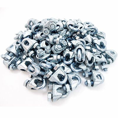 #ad 50 Wire Rope Cable Clips 5 16quot; Zinc Malleable Brand New $49.58