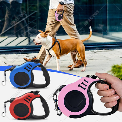 #ad Retractable Dog Leash Small Medium Dogs Puppy Leads Walking Pet 16.4ft Long Rope $8.89