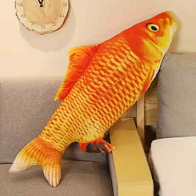 #ad Decorative Couch Sofa Pillow Gold Fish Shaped 16 inches for Bedroom LB 001 $13.95