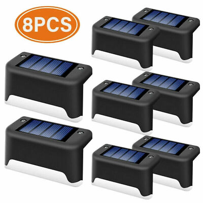 8 Pack Solar Deck Lights Outdoor Waterproof LED Steps Lamps for Stairs Fence $9.99