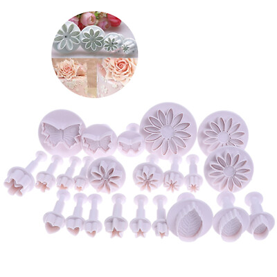 #ad Plastic Flower Fondant Cake Tools Sugar Craft Plunger Cutter Baking Cookies LO C $2.30