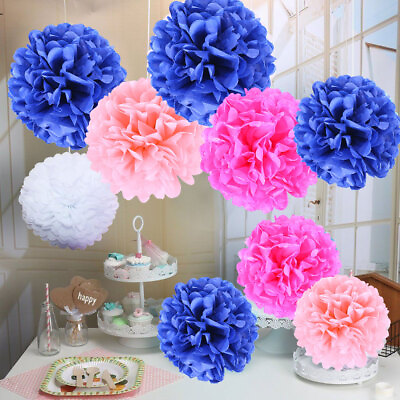 #ad Tissue Paper Pompom Pom Flower Ball Fluffy Wedding Party Decoration $5.80