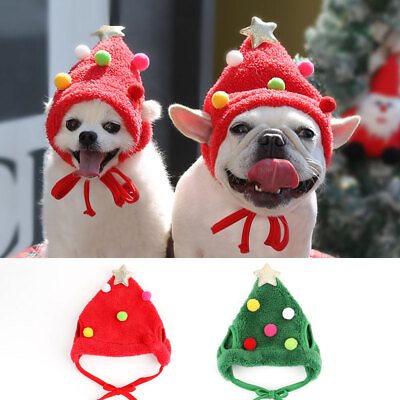 Pet Cat Dog Christmas Hat Warm Fleece Holiday Cosplay Costume Apparel Adjustable $7.99
